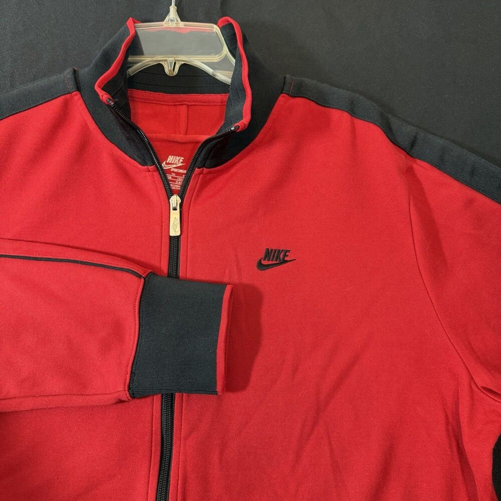 Nike Mens N98 Track Jacket XL Red Black Full Zip Sportswear 374044-648 Y2K 2010
